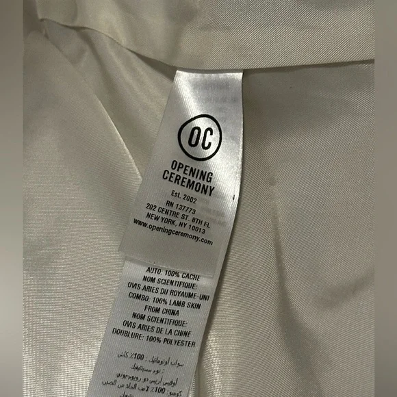 RARE OPENING CEREMONY Patchwork Shearling Jacket 100% Shearling Lamb Size medium - Picture 10 of 11